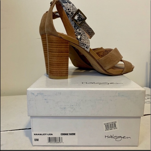 Halogen Hahaleylea cognac suede block heel sandals - Picture 4 of 5